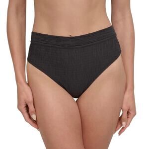 DKNY Women’s High Waist Bikini Swimsuit Bottom Black Size L